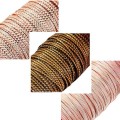 Бить рифлёная ассорти 3 вида по 4 метра, бронза, розовое золото (2 шт.), размер 1,5-2 мм в пластиковой баночке, Индия