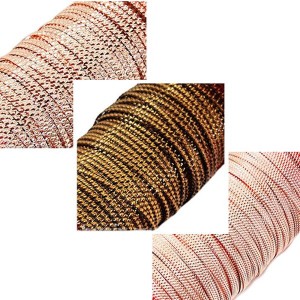 Бить рифлёная ассорти 3 вида по 4 метра, бронза, розовое золото (2 шт.), размер 1,5-2 мм в пластиковой баночке, Индия Бить рифлёная ассорти 3 вида по 4 метра, бронза, розовое золото (2 шт.), размер 1,5-2 мм в пластиковой баночке, Индия