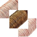 Бить рифлёная ассорти 3 вида по 4 метра, бронза, розовое золото (2 шт.), размер 1,5-2 мм в пластиковой баночке, Индия