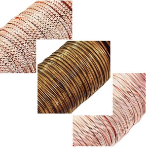 Бить рифлёная ассорти 3 вида по 4 метра, бронза, розовое золото (2 шт.), размер 1,5-2 мм в пластиковой баночке, Индия Бить рифлёная ассорти 3 вида по 4 метра, бронза, розовое золото (2 шт.), размер 1,5-2 мм в пластиковой баночке, Индия