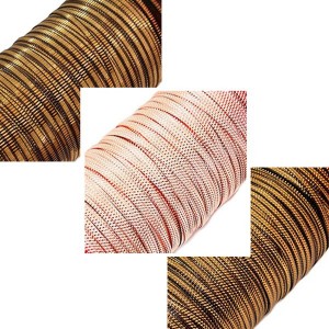 Бить рифлёная ассорти 3 вида по 4 метра, бронза (2 шт.), розовое золото, размер 1,5-2 мм в пластиковой баночке, Индия Бить рифлёная ассорти 3 вида по 4 метра, бронза (2 шт.), розовое золото, размер 1,5-2 мм в пластиковой баночке, Индия