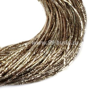 Трунцал (витая канитель) 1,5 мм, цвет MN-08 светлая бронза, Индия, упаковка 5 грамм (разные отрезки, общая длина около 3 метров)