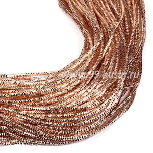 Трунцал (витая канитель) 1,5 мм, цвет MN-05 розовое золото, Индия, упаковка 5 грамм (разные отрезки, общая длина около 2,9 метров)