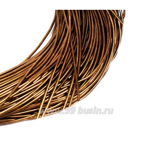Канитель мягкая глянцевая 1 мм, цвет MD-26 медный Индия, упаковка 5 граммов (разные отрезки, общая длина около 2,8 метров)