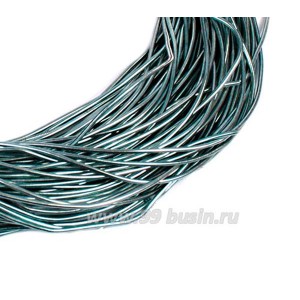 Канитель мягкая глянцевая 1 мм, цвет MD-21 серо-голубой стальной, пр-во Индия, упаковка 5 граммов (разные отрезки, общая длина около 2,6 ме