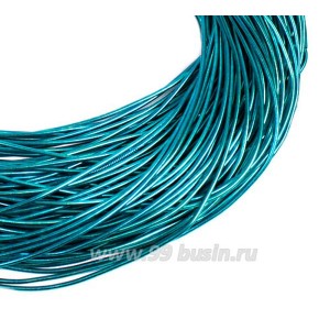 Канитель мягкая глянцевая 1 мм, цвет MD-19 морская волна, пр-во Индия, упаковка 5 граммов (разные отрезки, общая длина около 2,6 метра)