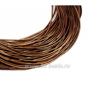 Канитель мягкая глянцевая 1 мм, цвет MD-27 насыщенный медный Индия, упаковка 5 граммов (разные отрезки, общая длина около 2,8 метров)