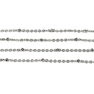 Цепочка нержавеющая сталь (stainless steel) изящная 2,2*1,8 мм с декоративными шариками 2,5 мм 1 метр/упаковка