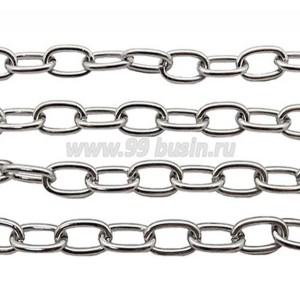 Цепочка нерж. Овальные звенья, 8*6*1,5 мм 1 метр/упак