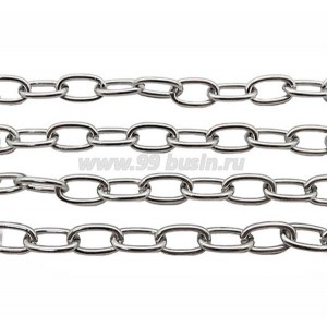 Цепочка нержавеющая сталь (stainless steel) Крупное Овальное звено, 10*5 мм, 1 метр/упаковка