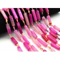 Бусины из агата тонированного цилиндр 8*25мм цвет фуксия, 41см, 10 бусин Бусины из агата тонированного цилиндр 8*25мм цвет фуксия, 41см, 10 бусин