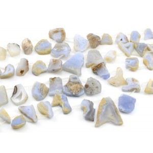 Бусины на увеличение из агата голубого (сапфирин) срез 20*45мм, 39см, 16 бусин