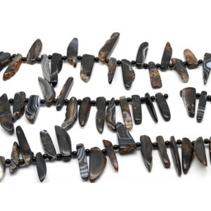 Бусины из агата галтовка 15*55мм, 40см, 23 бусины