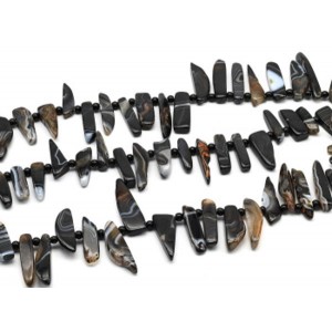 Бусины из агата галтовка 10*40мм, 40см, 25 бусин