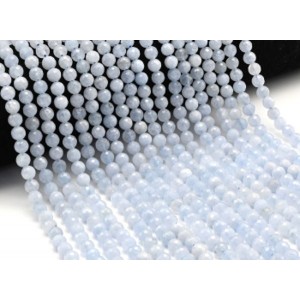 Бусины из кальцита шарик гр.7мм, цвет аквамарин, 39см, 65 бусин
