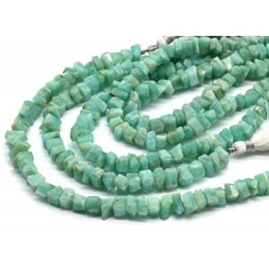 Бусины из амазонита кристаллы 7-8мм, 20см, 44 бусины, 16г