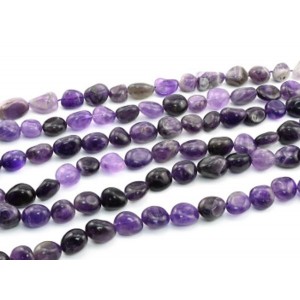 Бусины из аметиста галтовка 13*16мм, 39см, 27 бусин Бусины из аметиста галтовка 13*16мм, 39см, 27 бусин