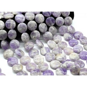 Бусины из аметиста шевронного круг 22мм, 35см, 16 бусин