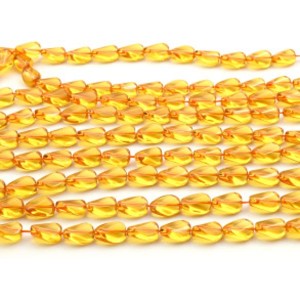 Бусины из цитрина овал витой 10*14мм, 39см, 26 бусин