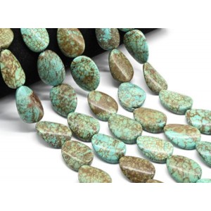Бусины из бирюзы (имитация) овал витой 22*30мм, 39см, 13 бусин Бусины из бирюзы (имитация) овал витой 22*30мм, 39см, 13 бусин