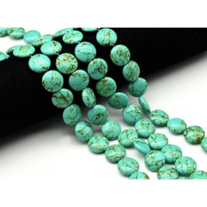 Бусины из бирюзы (имитация) круг 15мм, 40см, 26 бусин