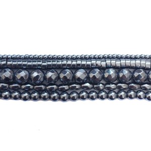 Набор гематита "Рок-н-ролл v.2.0" 5 нитей разной формы (около 40 см каждая), натуральный цвет