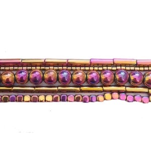 Набор гематита "Малиновый закат" 5 нитей разной формы (около 40 см каждая), цвет золото/розовый Набор гематита "Малиновый закат" 5 нитей разной формы (около 40 см каждая), цвет золото/розовый