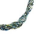Натуральный камень ГЕМАТИТ кубик со срезанными гранями 1,5*1,5 мм, цвет зелено-голубой, 40 см/нить