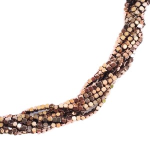 Натуральный камень ГЕМАТИТ кубик со срезанными гранями 1,5*1,5 мм, цвет шоколад, 40 см/нить