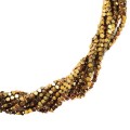 Натуральный камень ГЕМАТИТ кубик со срезанными гранями 1,5*1,5 мм, цвет античное золото, 40 см/нить
