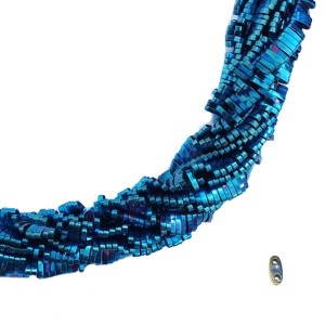 Натуральный камень ГЕМАТИТ "Бусина с двумя отверстиями" 5*2*1 мм цвет синий, около 20 см/нить Натуральный камень ГЕМАТИТ "Бусина с двумя отверстиями" 5*2*1 мм цвет синий, около 20 см/нить