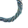 Натуральный камень ГЕМАТИТ бусины круглые 2 мм, цвет оливково-синий мультиколор, около 40 см/нить