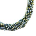 Натуральный камень ГЕМАТИТ бусины круглые 3,5 мм, цвет зелено-голубой мультиколор, около 40 см/нить
