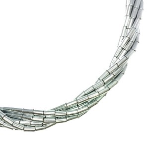 Натуральный камень ГЕМАТИТ форма Столбик 4*2 мм, цвет серебро, около 40 см/нить