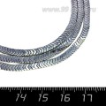 Натуральный камень ГЕМАТИТ "Колосок" 3*2*1,5 мм  цвет серебро, около 20 см/нить