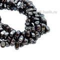 Натуральный камень ГЕМАТИТ Галька 6-9*3-4 мм, цвет натуральный, 40 см/нить