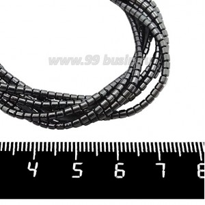 Натуральный камень ГЕМАТИТ маленький цилиндрик 2*2 мм, цвет натуральный, 40 см/нить