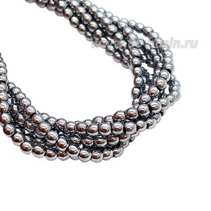 Натуральный камень ГЕМАТИТ бусины круглые 2,5 мм, цвет серебро 40 см/нить Натуральный камень ГЕМАТИТ бусины круглые 2,5 мм, цвет серебро 40 см/нить