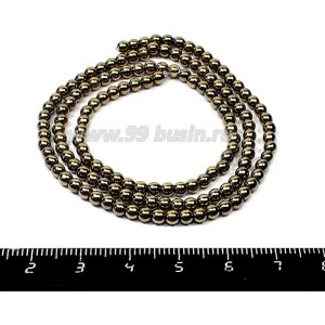 Натуральный камень ГЕМАТИТ бусины круглые 3 мм, цвет бронза, ок. 40 см/нить Натуральный камень ГЕМАТИТ бусины круглые 3 мм, цвет бронза, ок. 40 см/нить