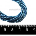 Натуральный камень ГЕМАТИТ маленький цилиндрик 2*2 мм, цвет синий, 40 см/нить