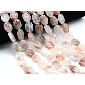 Бусины из горного хрусталя "Кровавый" овал 15*20мм, 40см, 20 бусин