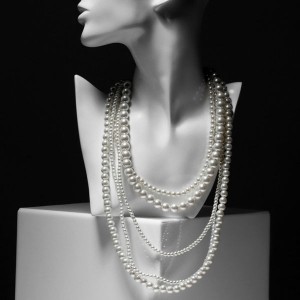 Бусы «Жемчужный каскад», 5 нитей, бусины №4, 6, 8, 10, цвет молочный, цвет серебристый, 70 см