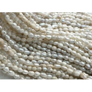 Бусины из жемчуга овал 4*6мм ассорти, 36см, 60 бусин