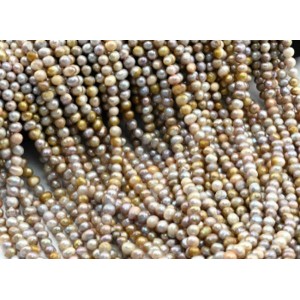 Бусины из жемчуга овал 6*7мм ассорти, 34,5см, 65 бусин