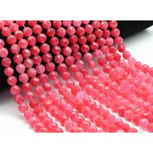 Бусины из кальцита шарик гр.8мм, цвет малиновый, 38см, 48 бусин