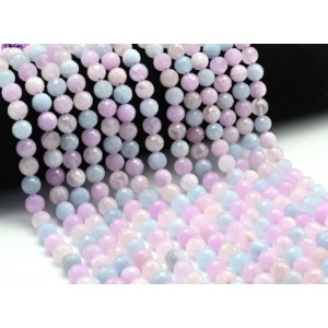 Бусины из кальцита шарик гр.8мм, цвет ассорти, 39см, 50 бусин