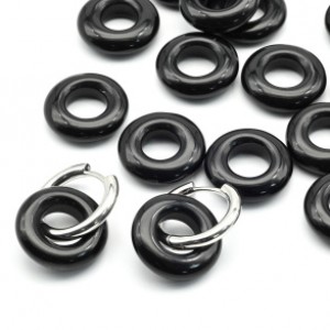 Бусина - бублик для швенз 20*6мм из обсидиана, 1шт