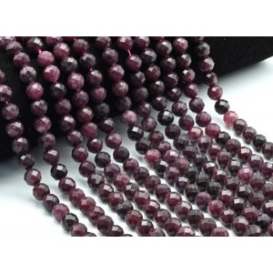Бусины из кальцита шарик гр.8мм, цвет рубин, 38см, 48 бусин