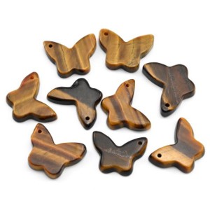 Бусина для швенз "Бабочка" из тигрового глаза 19*14мм, 1 шт