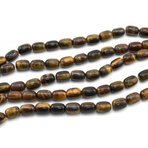 Бусины из тигрового глаза бочонок 13*18мм, 38см, 20 бусин